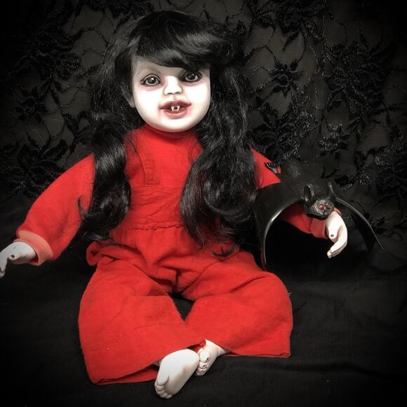 OOAK Creepy Odd 18” Ghostly Vampire Toddler Scary Halloween Horror Art Doll - Picture 8 of 15